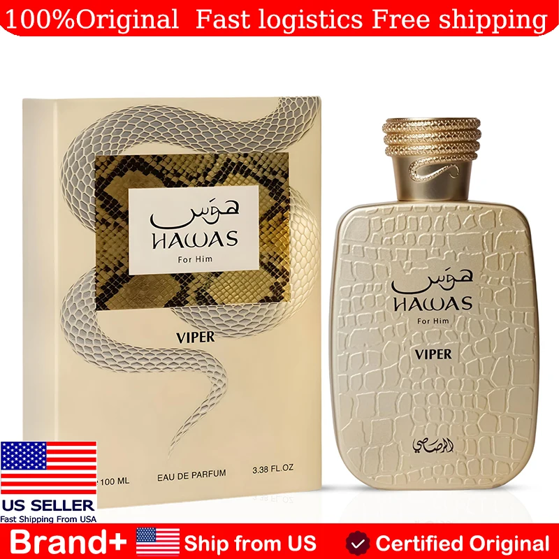 

RASASI Hawas Viper Eau De Parfum Cologne Men 3.4 Oz Arabian Women Perfume Long Lasting Fragrance Persistence Pheromone Portable
