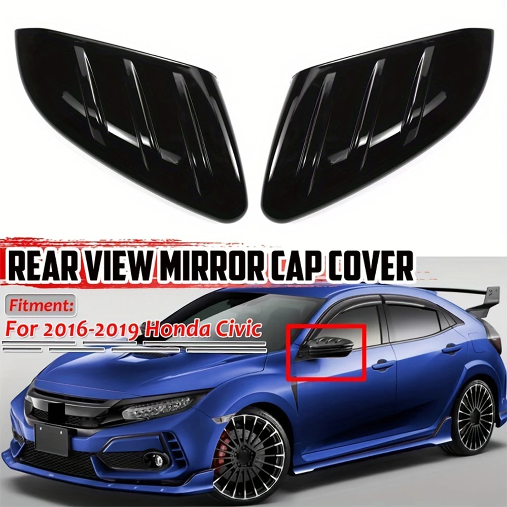 Rearview Mirror Cover Door Side Wing Mirror Caps Case Add-on For Honda Civic 10th Gen 2016 2017 2018 2020 Type-R Hatchback