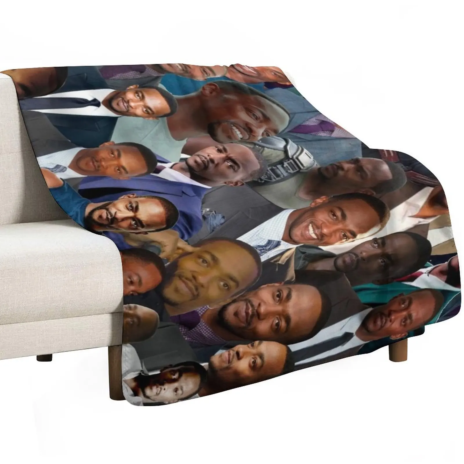 Anthony Mackie Photo Collage Throw Blanket Luxury Throw Summer Beddings Tourist Hairys anime Blankets