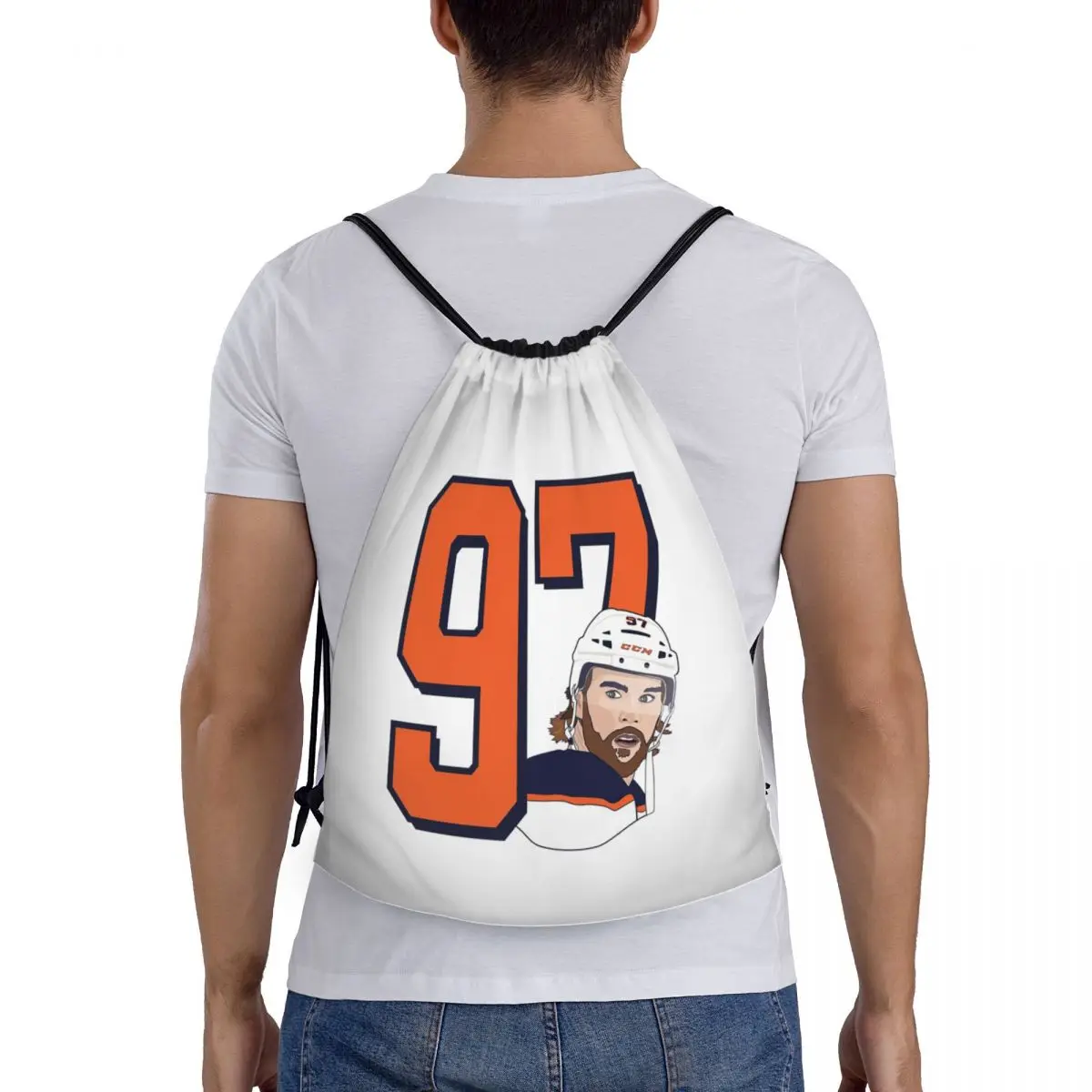 

Рюкзаки для фанатов Connor McDavid 97 для Edmonton Oilers, портативный комплект на шнурке, карманная сумка для обуви, сумки для книг для мужчин и женщин, школьные