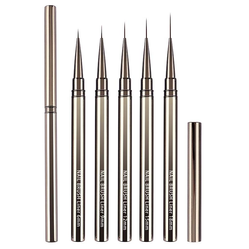 Sweet-Z 6/9/12/15/18MM Metalen Staaf Nagel Liner Nagelborstel Tekening Lijnen Streep Schilderen Bloem Handvat Nail Art Brush Nail Art Gereedschap