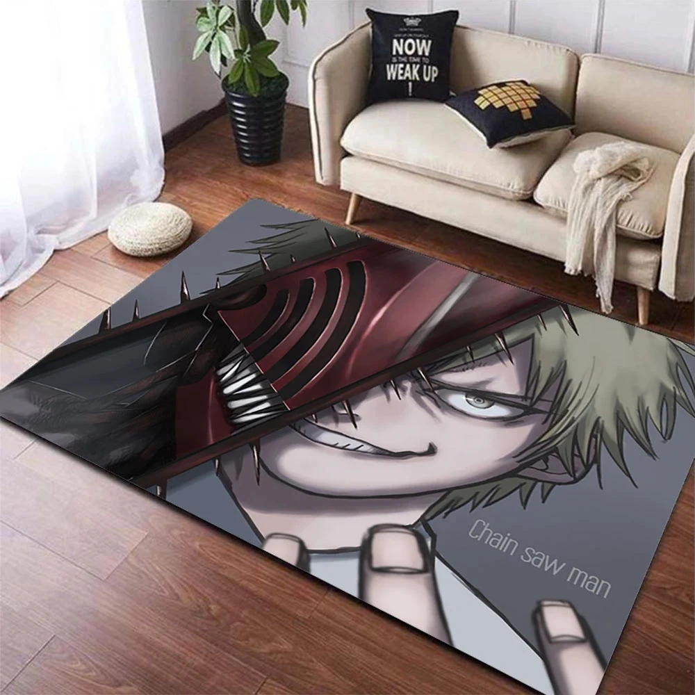 Anime Chainsaw Man Power Makima Pochita Carpet for Living Room Home Decoration Bedroom Bedside Large Area Rug Non-slip Floor Mat