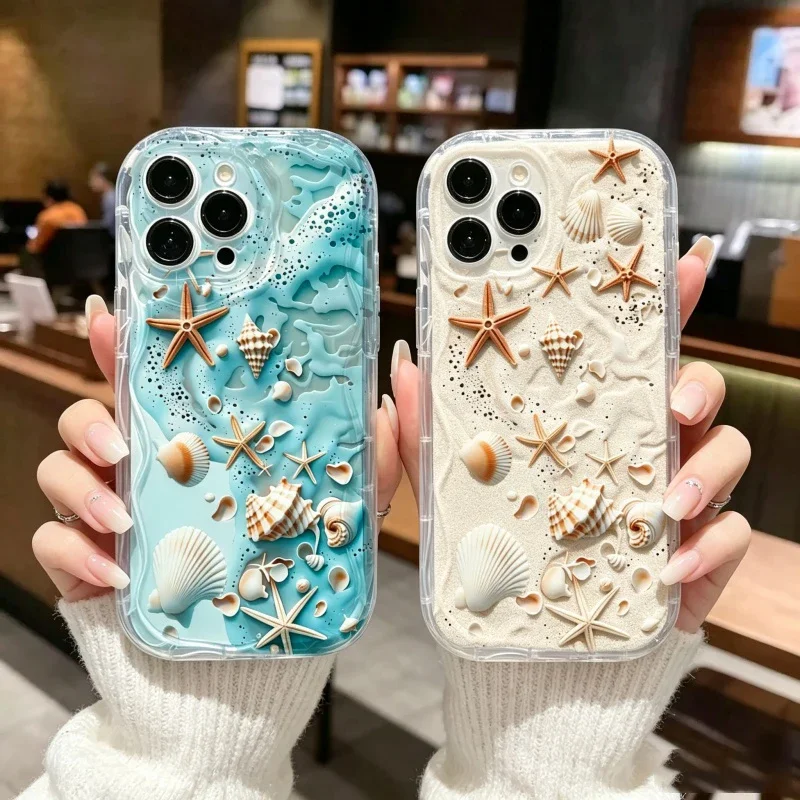 Marine Organism Shell Clear Phone Case For Redmi 15 14C 13C 15C 12 12C 12 A5 A3 10 10C Note 8 10 10S 11 12 PRO Silicone Cover