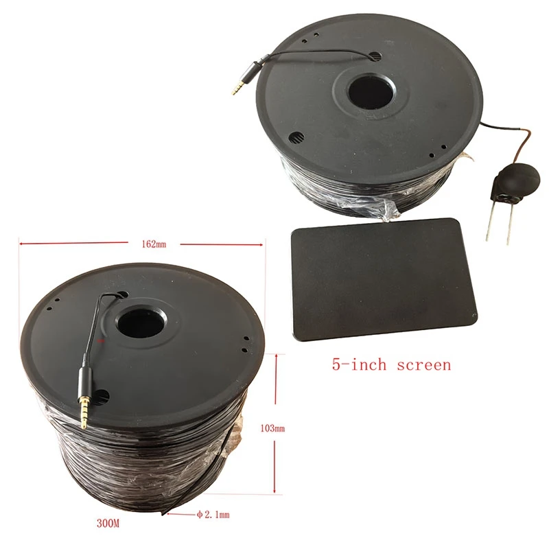 ด้วยสาย 300 เมตร 5 นิ้วแบตเตอรี่ในตัวจอแสดงผล HD กล้องค้นหาปลาตรวจจับใต้น้ํา