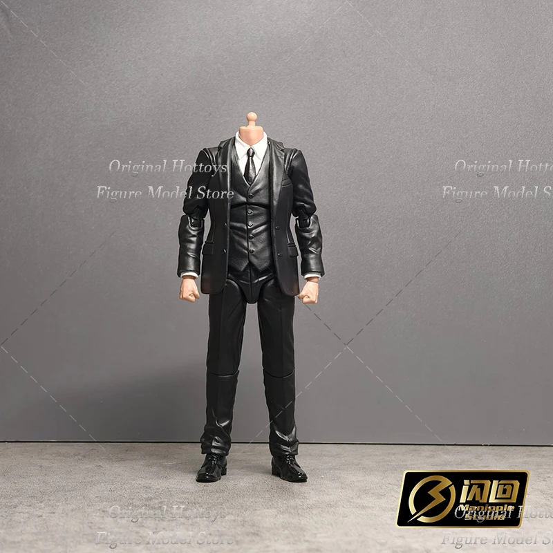 En Stock Manipple Studio, accesorio de cuerpo de soldado masculino a escala 1/12, versión de traje negro, cabeza de modelo de figura de acción de 6 pulgadas