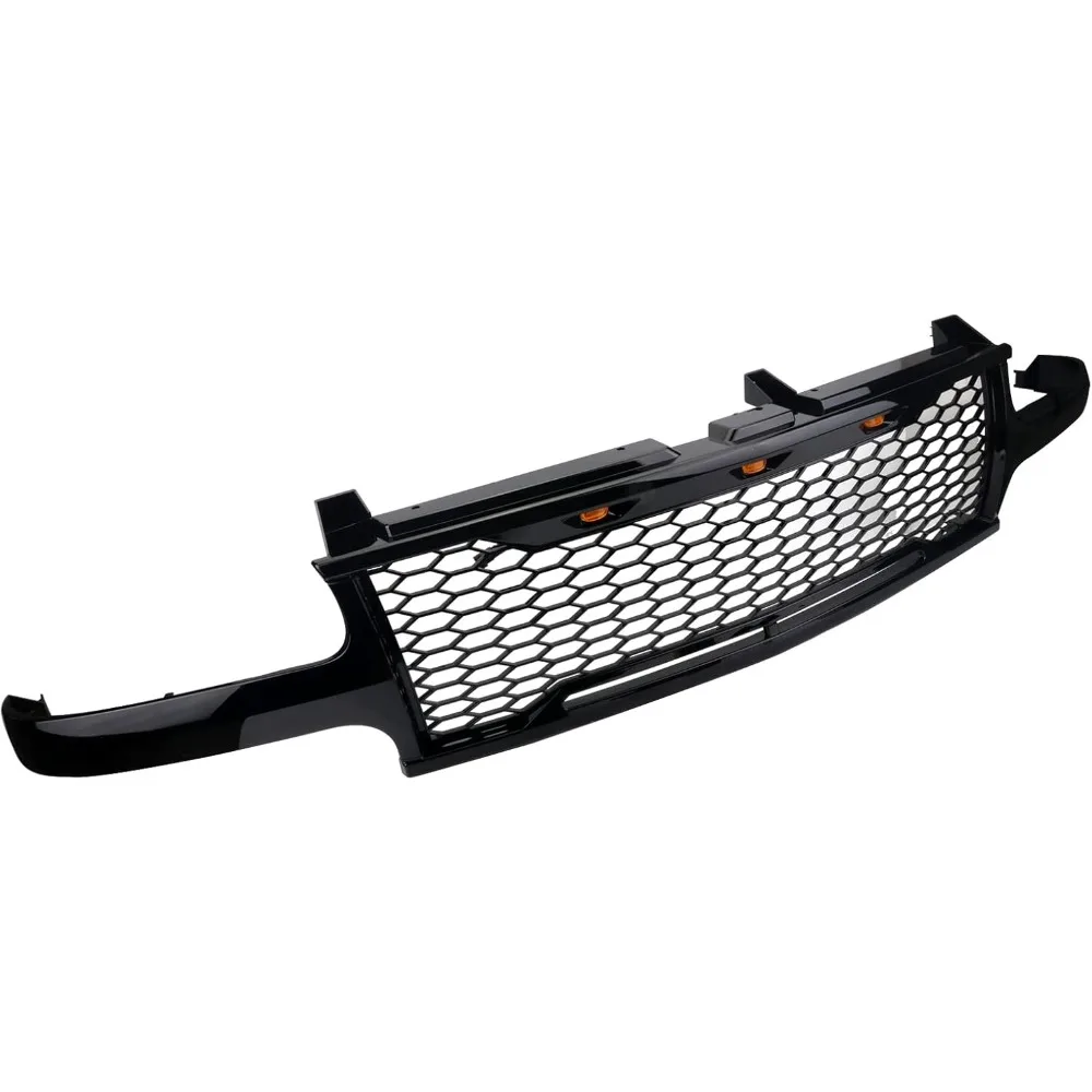 

Решетки радиатора, бампер переднего капота, глянцевая черная крышка решетки с подсветкой для 99-02 Silverado 1500 2500/00-06 Chevy Tahoe Suburb