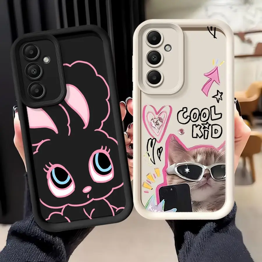 Niedliche Hasen- und Katzenhülle für Samsung Galaxy A35 A36 A51 A73 A53 A54 A15 A16 A12 A13 A34 A26 A32 A56 A23 A71 A72 Handyhülle