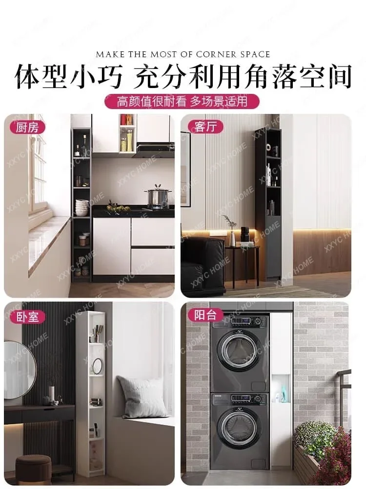 Kitchen Refrigerator Crack Cabinet Crack Storage Cabinet Solid Wood Bathroom Floor Shelf Living Room Bedroom Locker