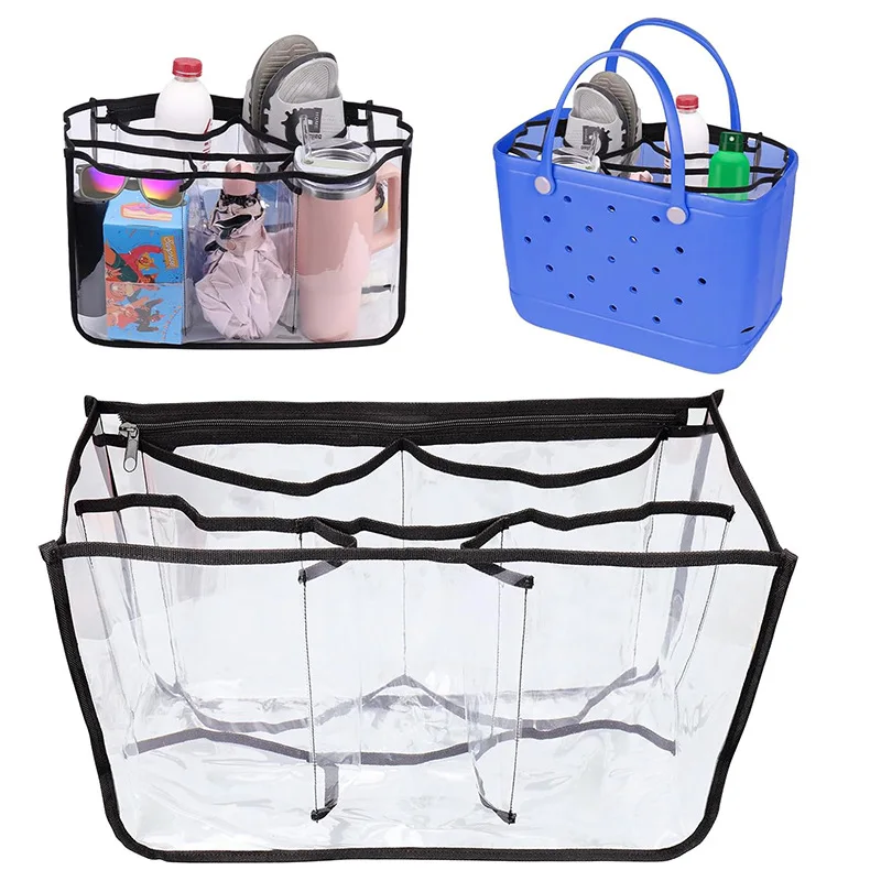 Clear Insert Bogg Bag Waterproof Summer Beach Pool Basket Jelly Handbag Extra Large Storage Inner Bogg Bag Accessories Organizer