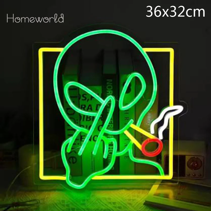 Alien LED Neon light Sign USB powerd dimmable suitable for game room bedroom Bar Club Unique Funny Stylish Decor