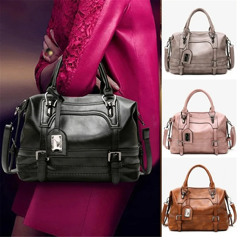 1PC Europe And The United States Fashion women\'s Bag Oil Waxed Leather Single Shoulder Diagonal Cross Bag Handbag Ladies Bag