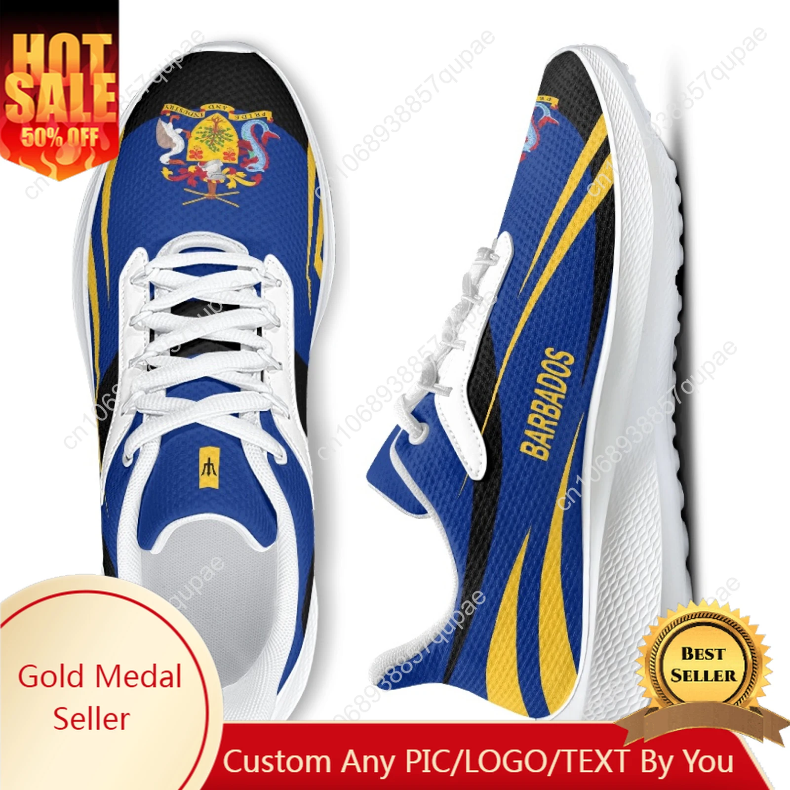 

Barbados Flag Blue Girl Boy Running Shoes Comfortable Breathable High Quality Height-increasing Shoe Custom Shoe