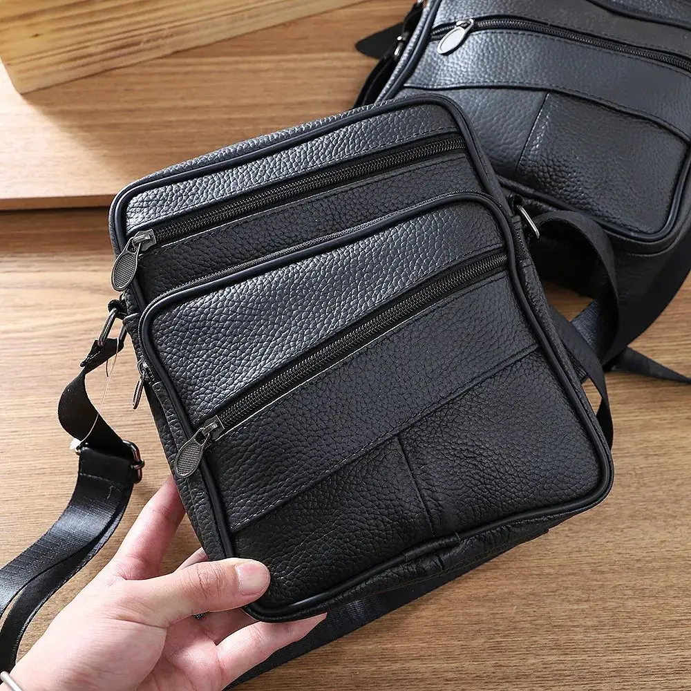 

Casual Men's Shoulder Bag Top Layer Cowhide Leather Crossbody Camera Bag Comfortable Size for Traveling Business Other