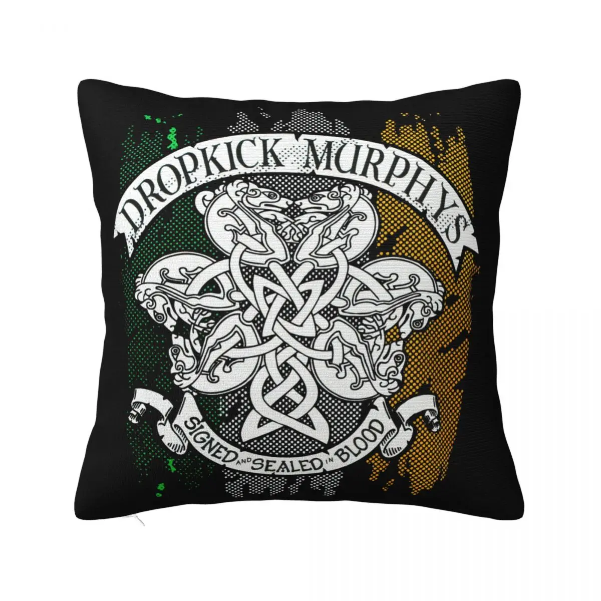 Authentic Dropkick Flag For Men Harajuku Murphys Band Knotwork Flag Punk Rock Atmungsaktives S Pillow Case