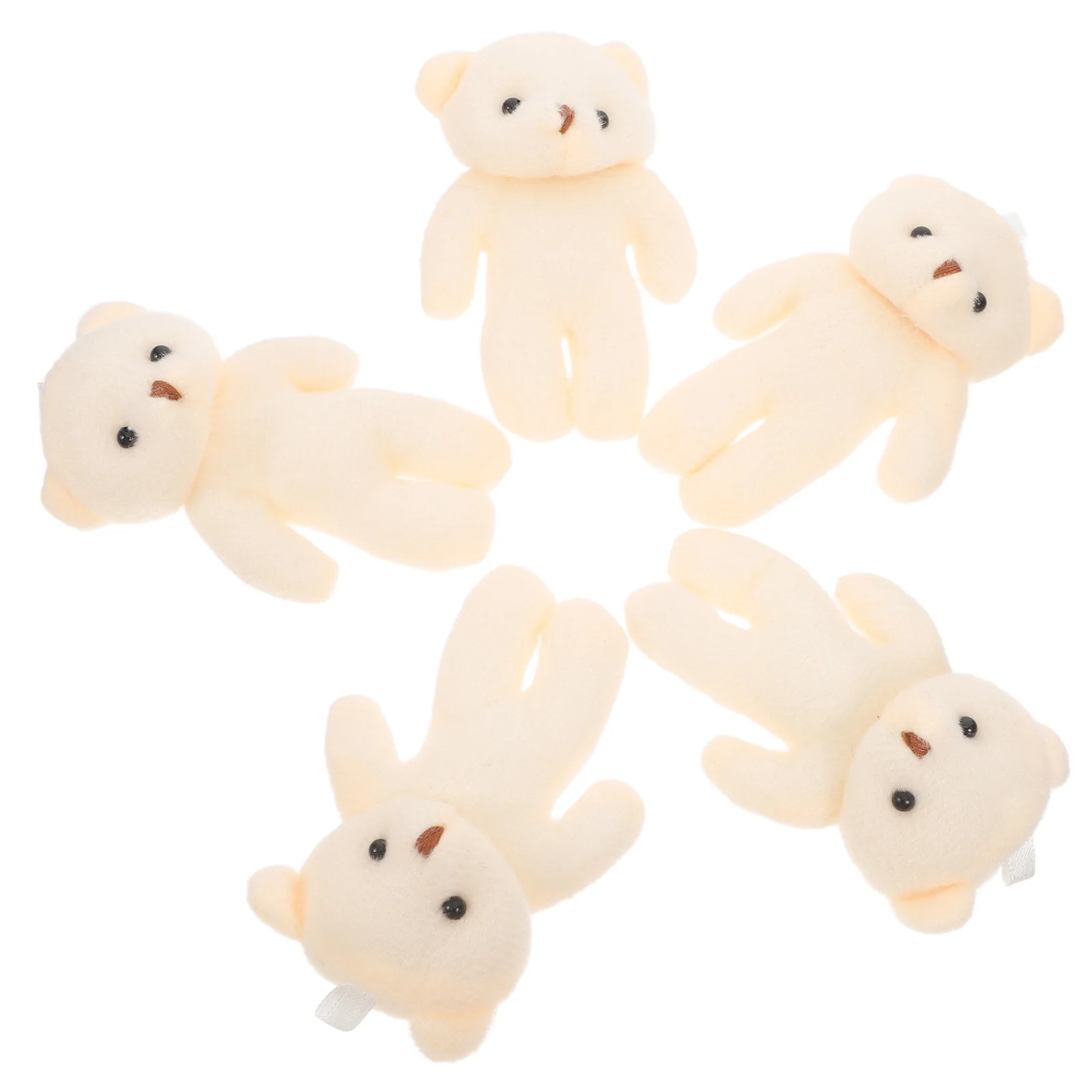 10 Pcs Mini Bear Children's Toys Cartoon Small Dolls Bed Decoration for Girls Cloth Kids