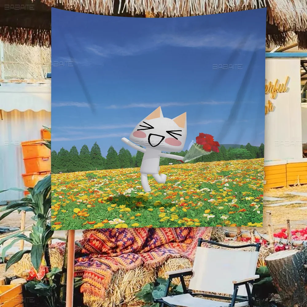 I-inoue Toro Cat DIY Flag For Family Group Photo Living Room Home Dorm Decor Wall Art Decor Banner