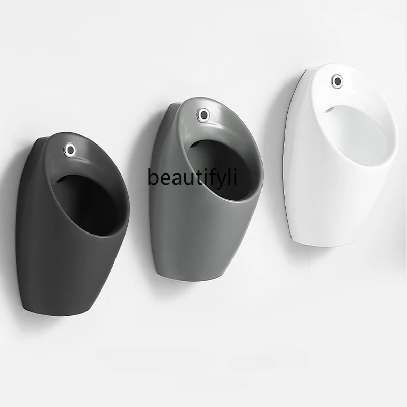 Ceramic Urinal Automatic Induction Integrated Wall-Mounted Hotel Men's Toilet Urinal Wall Hanging