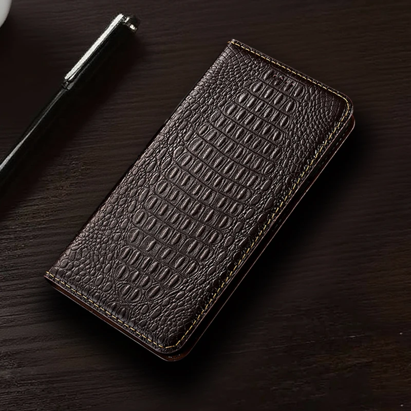 

Crocodile Back Genuine Leather Flip Case For Redmi 10 10A 10C 12 12C 13 13C 13R 14C 14R 15 Turbo 3 4 Pro Prime 4G 5G Cover Case