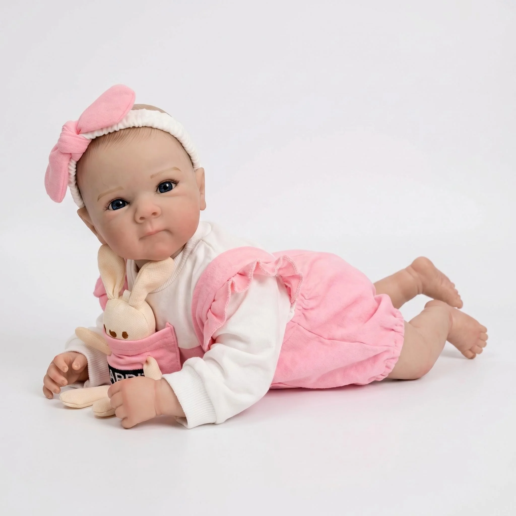 18inch Reborn Baby Girl Doll Full Vinyl Body Hand Detailed 3D painting with Visible Veins Gifts for Girls Collectible Doll