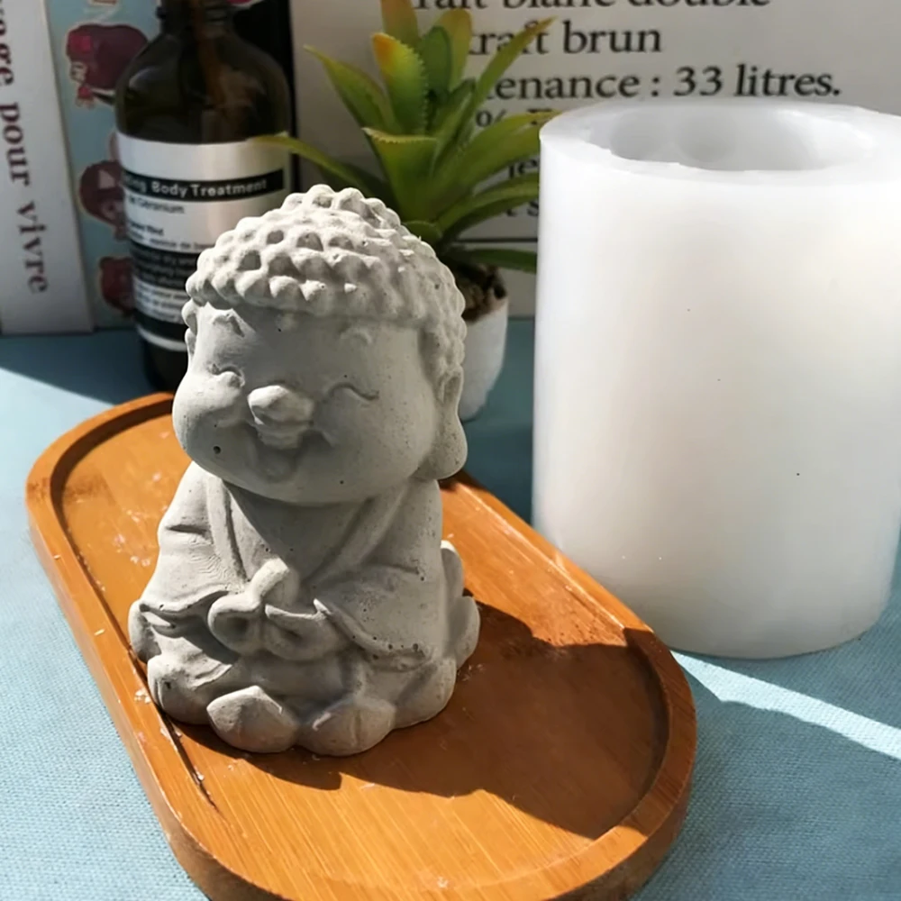 

Handmade Silicone Mold for Concrete Cement Buddha Statue Creative Ornaments, Incense, Gypsum Candle Silicone Molds