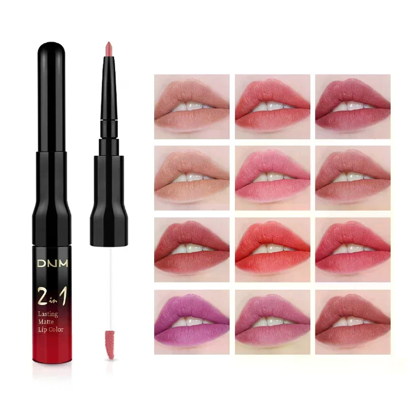 1Pcs Matte Lip Liner And Liquid Lipstick Set Women's Long-lasting Lipstick 24-hour Waterproof