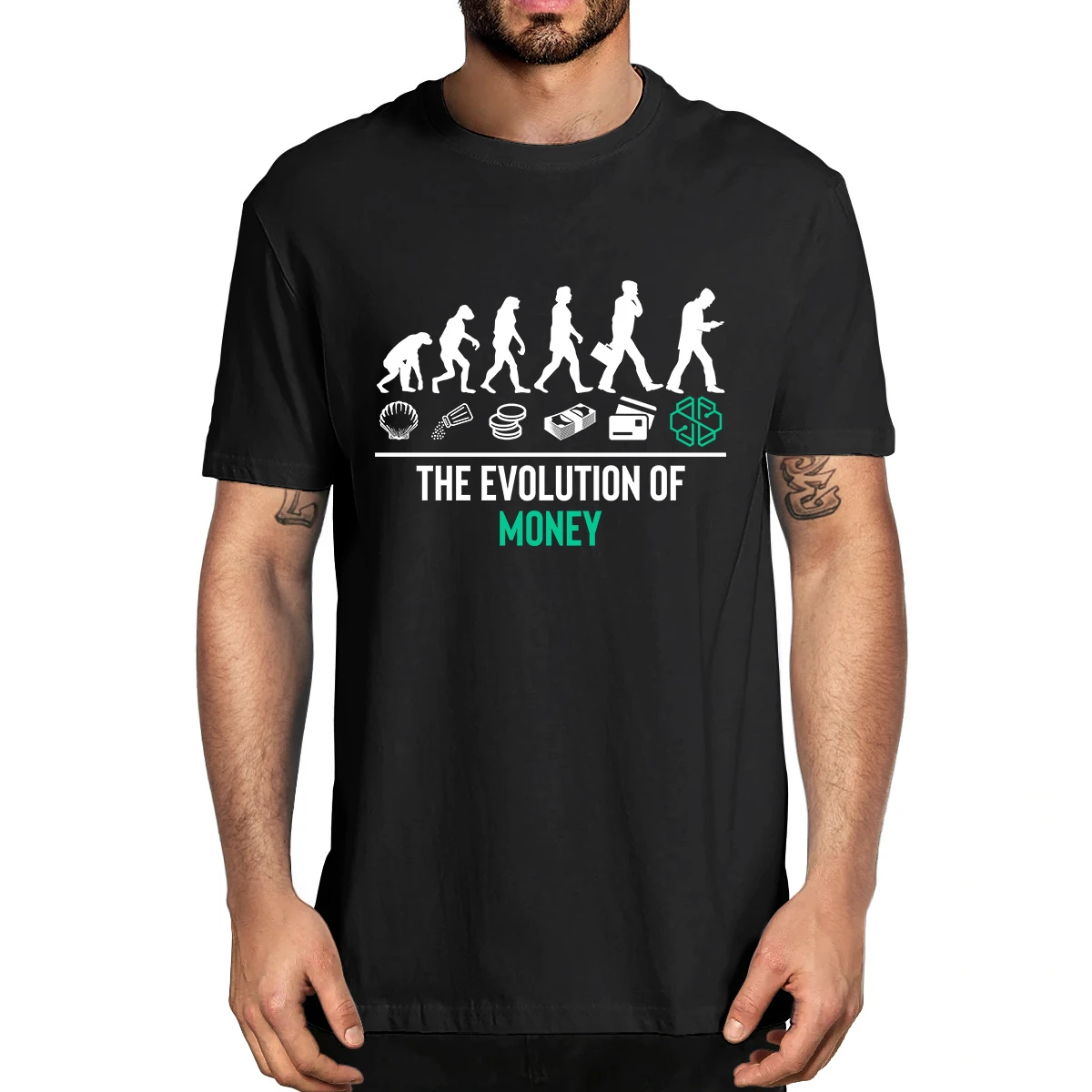 

100% Cotton Swissborg CHSB The Evolution Of Money TeeCrypto Coin Men's Novelty T-Shirt Women Casual Streetwear Soft Tee Fashion