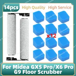 Compatible For Midea GX5 Pro / X6 Pro / G9 Floor Scrubber Vacuum Parts Roller Brush Washable Sponge Replacement Accessories