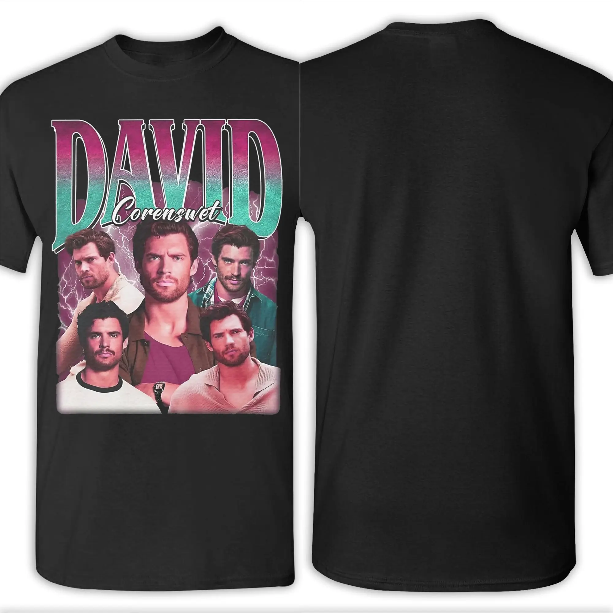 الرجال خمر ديفيد Bootleg 90s تي شيرت ملابس علوية من القطن الخالص الجدة قصيرة الأكمام Crewneck تيز مطبوعة تي شيرت