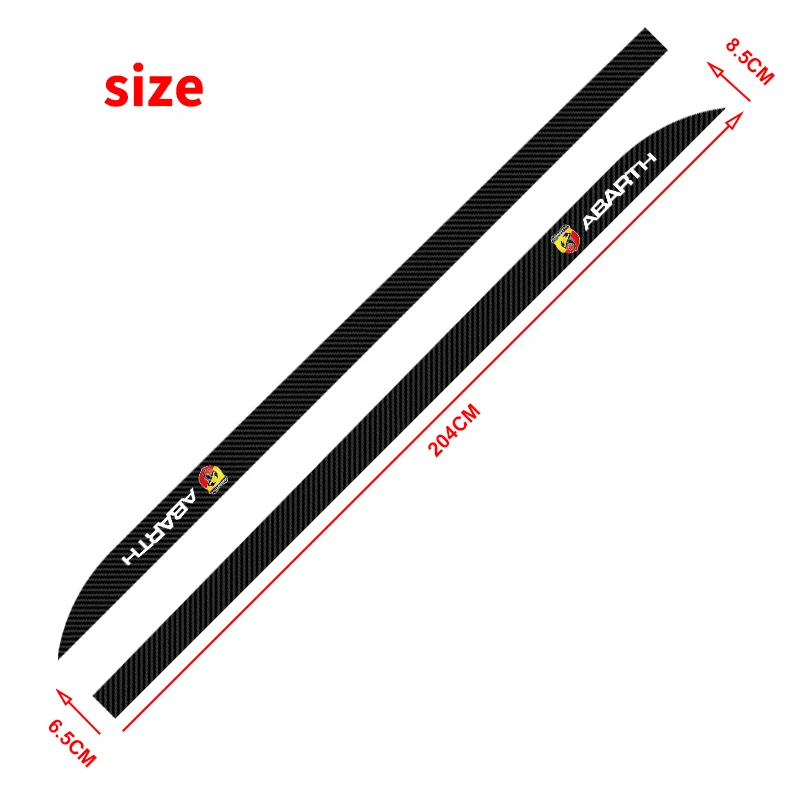2PCs Car Door Side Skirt Car Body Decal Carbon Fiber Art Stickers  For Fiat Punto Abarth 500 Stilo Ducato Palio Bravo Doblo