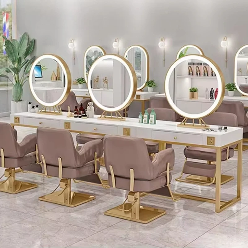 Modern European Style Large Full Length Barber Salon Furniture Makeup Hairdressing LED Beauty Salon Mirror