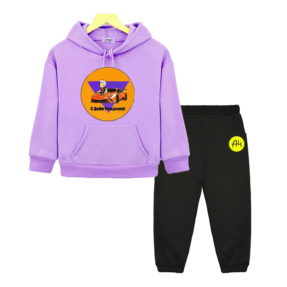 

Влад a4 Бумага Kawaii Fleece sweatshirt boys girls Hooded Sets pullover Jacket мерч а4 Game anime hoodie kids boutique clothes