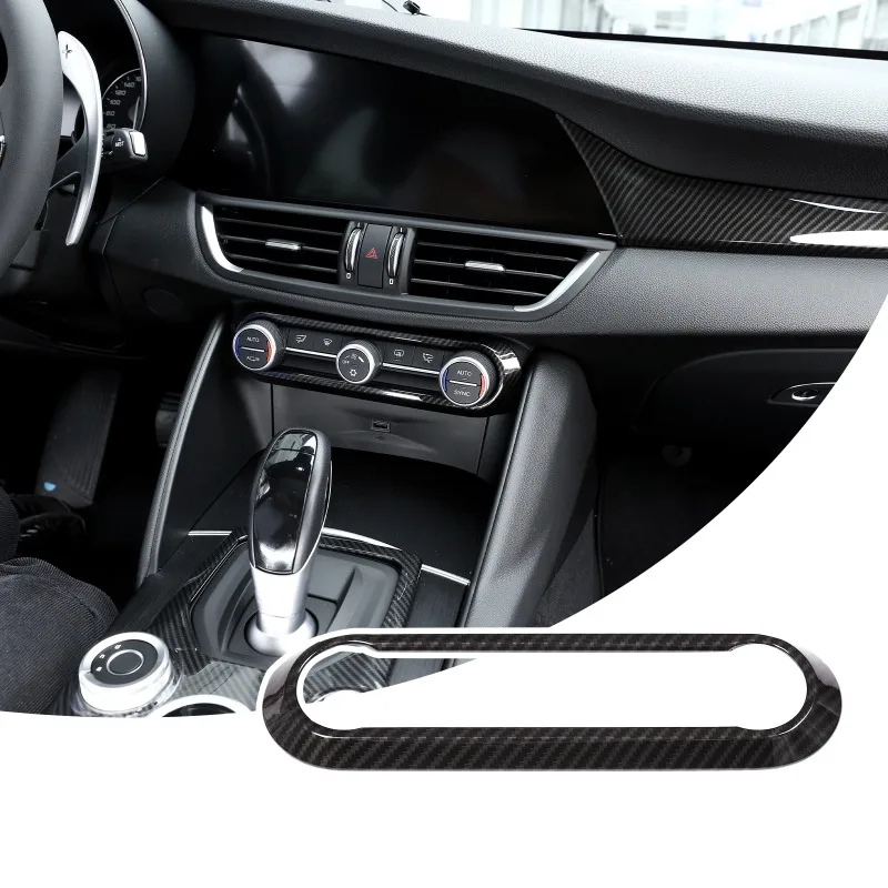 

For Alfa Romeo Giulia 2017 2018 2019 ABS Car Central Control Air Conditioning Adjust Panel Trim Frame Cover Interior Accessories