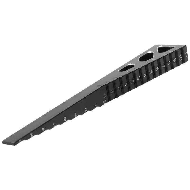 2X RC Model Car Metal Ride Height Droop Gauge Adjuster Ruler Measuring Tool For 1/8 1/10 1/12 RC Car,Black-AA02