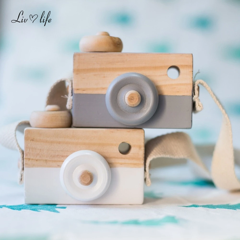 Wooden Camera Creative Props Decorative Ornaments Toys Creative Neck Camera Photography Prop Decoration Educational Play House