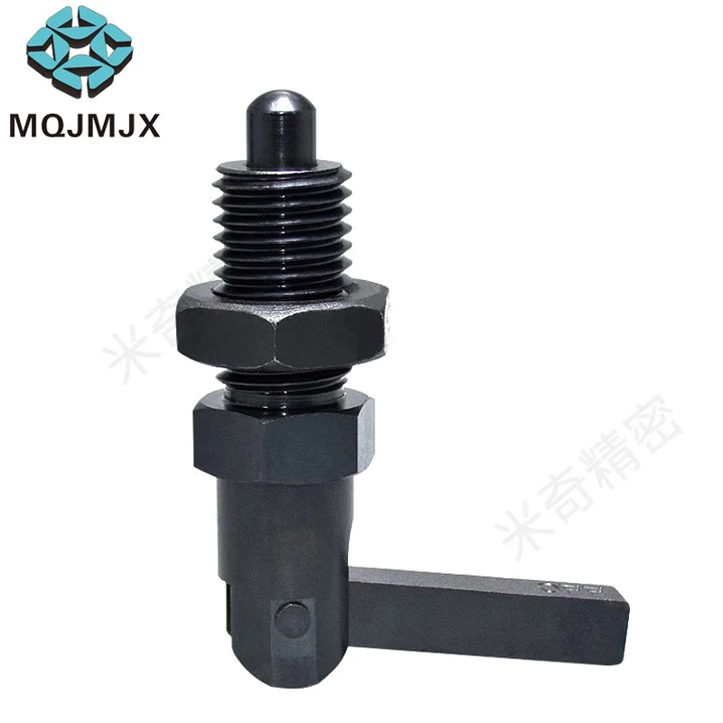 L Handle Self-Locking Indexing Plunger XNSR Carbon Steel Black Oxide M12/M16/M20 Coarse Fine Thread Spring Locating Pin Knob Typ
