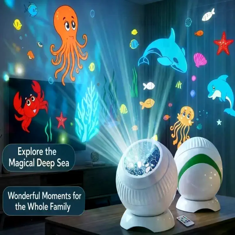 LED Projector Light Dynamic Rotating Rechargeable Ocean Atmosphere Decorative Bedroom Gift No Dull Romantic