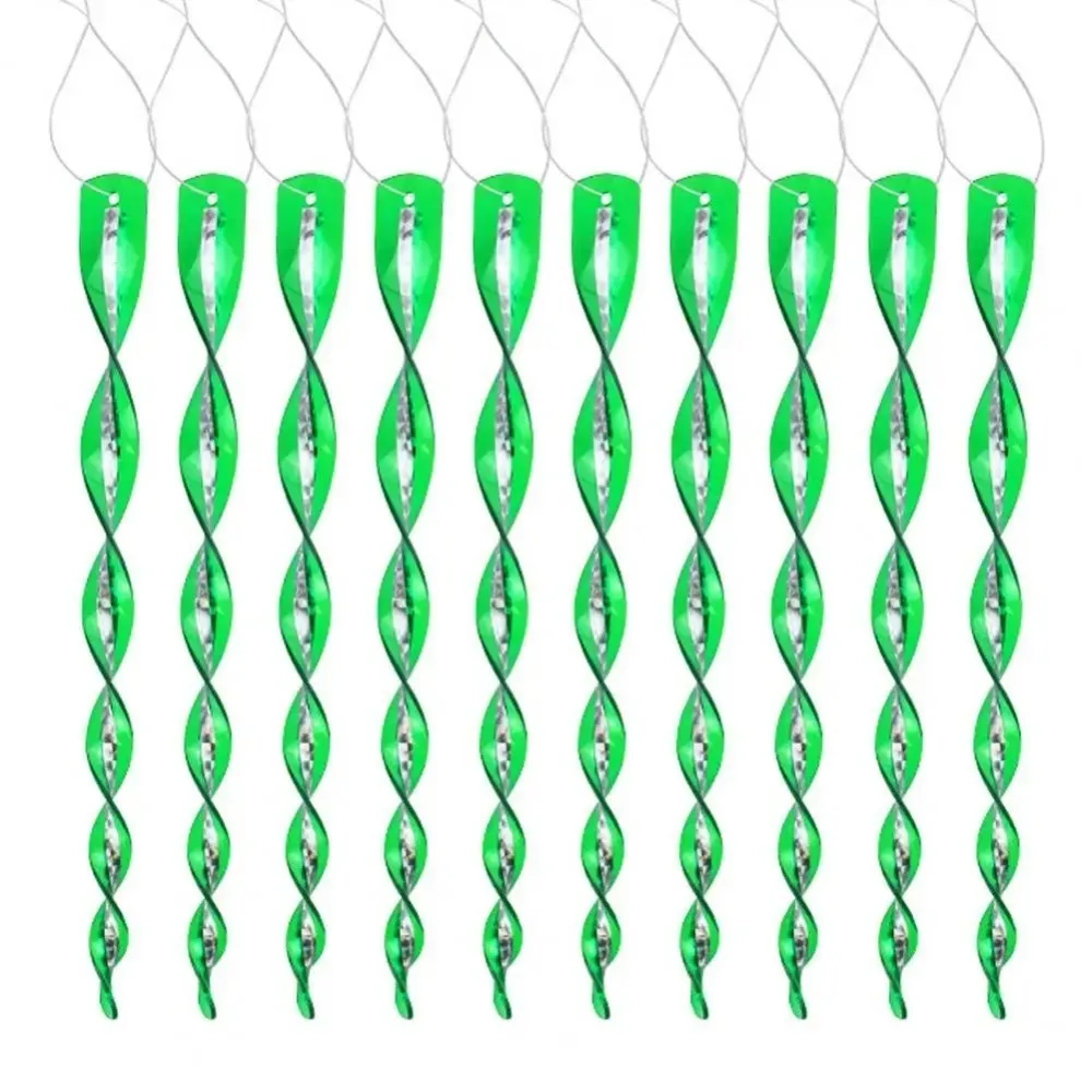 

10pcs 360 Degree Rotation Bird Repellent Rods Reflective Wind Spiral Waterproof Bird Repeller Plastic 30CM Length