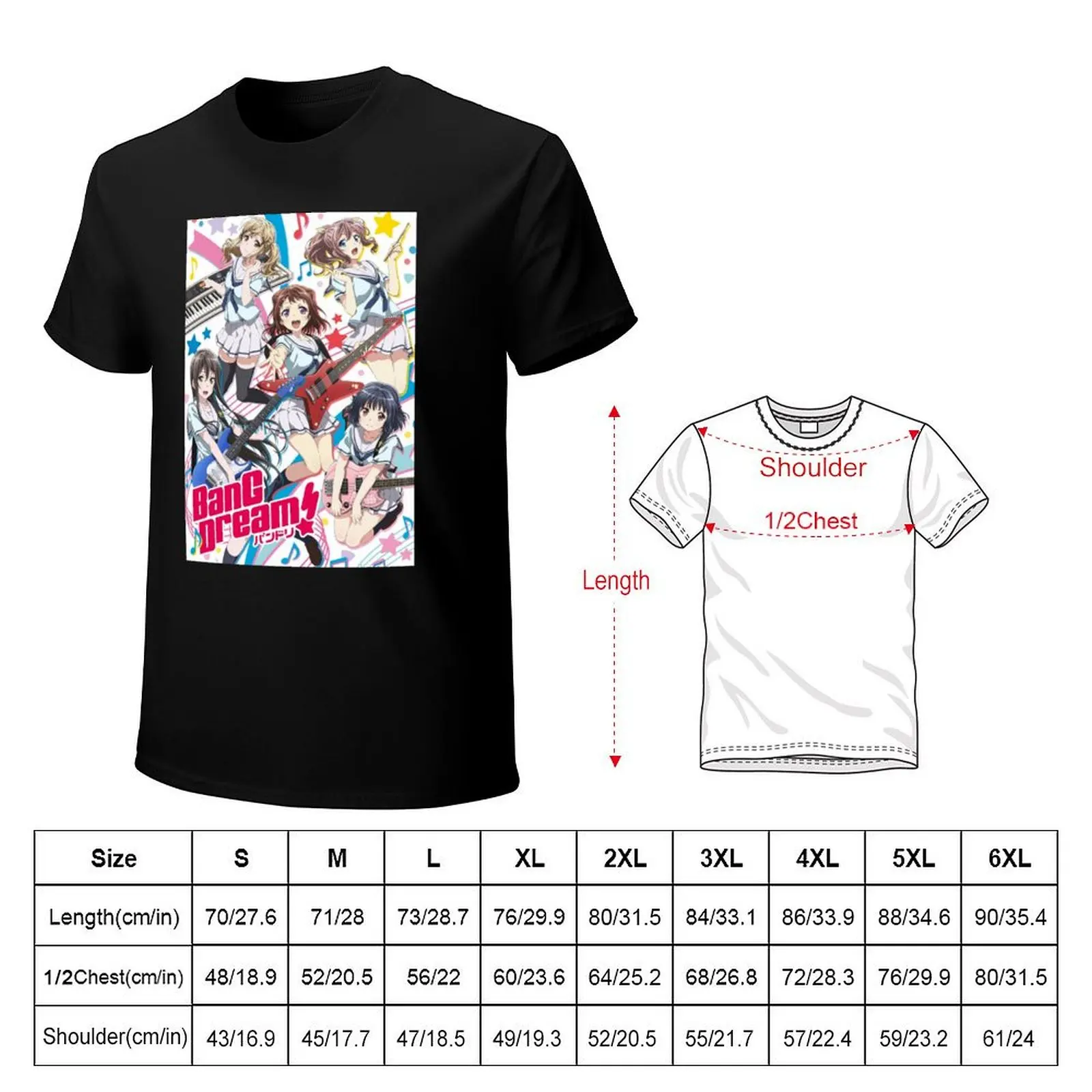 BanG Dream! poster T-Shirt custom t shirt man t shirt boys whites essential t shirt T-shirt men