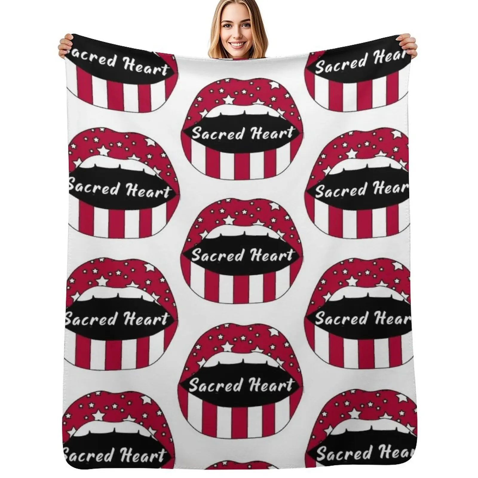 

Sacred Heart Lips! Throw Blanket Fluffy Cozy Throw Blanket for Home Decor