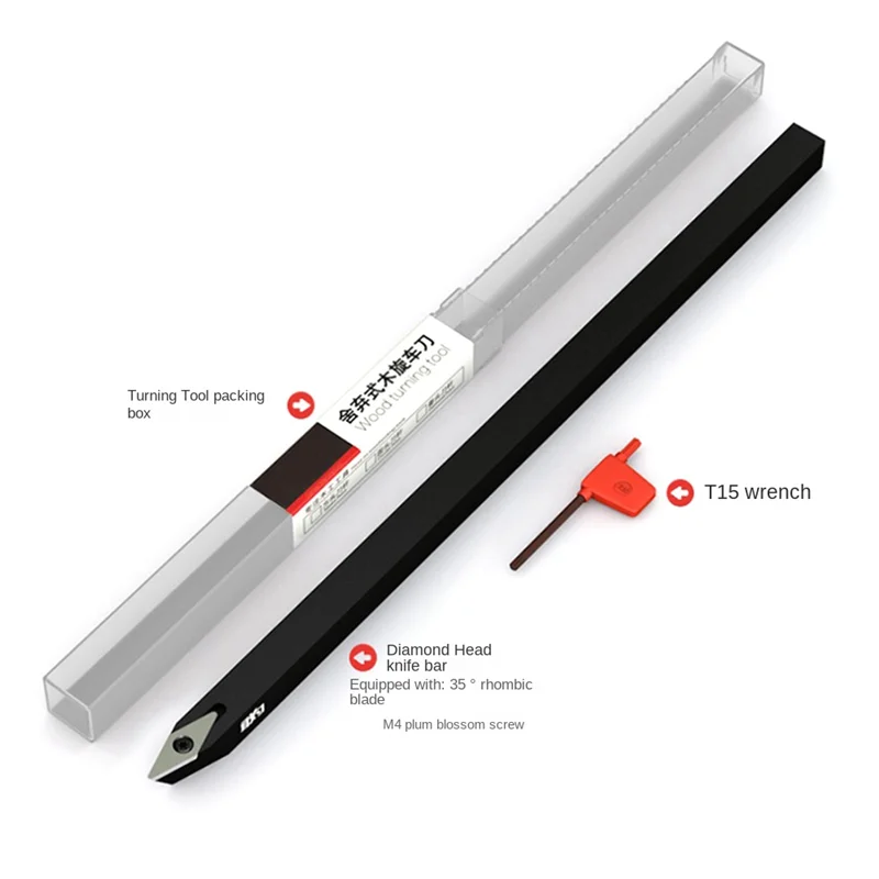 

A36T-Wood Turning Tool Rotary Lathe Cutter Tool With Carbide Alloy Insert Woodworking Tools Durable Easy To Use