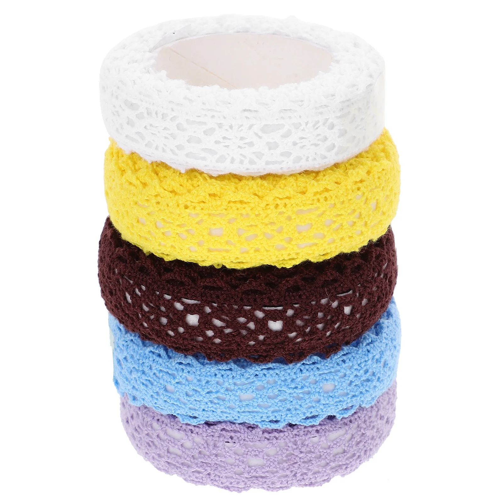 5 Rolls Decorative Lace Tape Adhesive Lace Pattern Tape for DIY Crafts Scrapbooking Handcrafted Albums Cards Adhesive Tapes