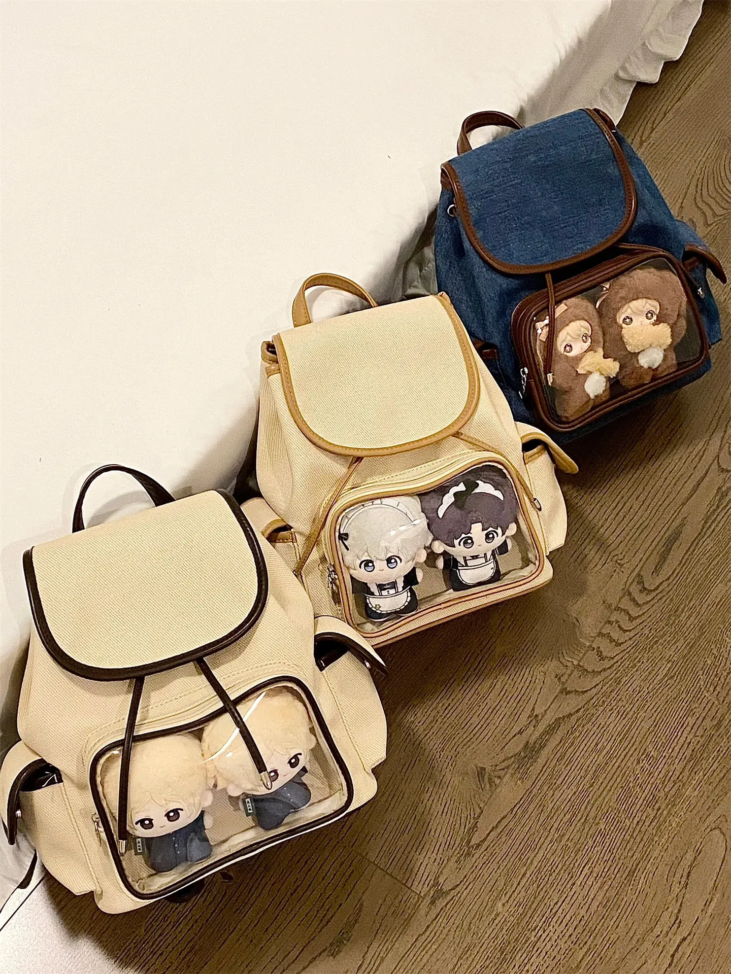 Anime Backpack Large Capacity Double Shoulder Bag Versatile Daily Commuting 10cm Doll Bag Academy Style Retro Minimalist Ltabag
