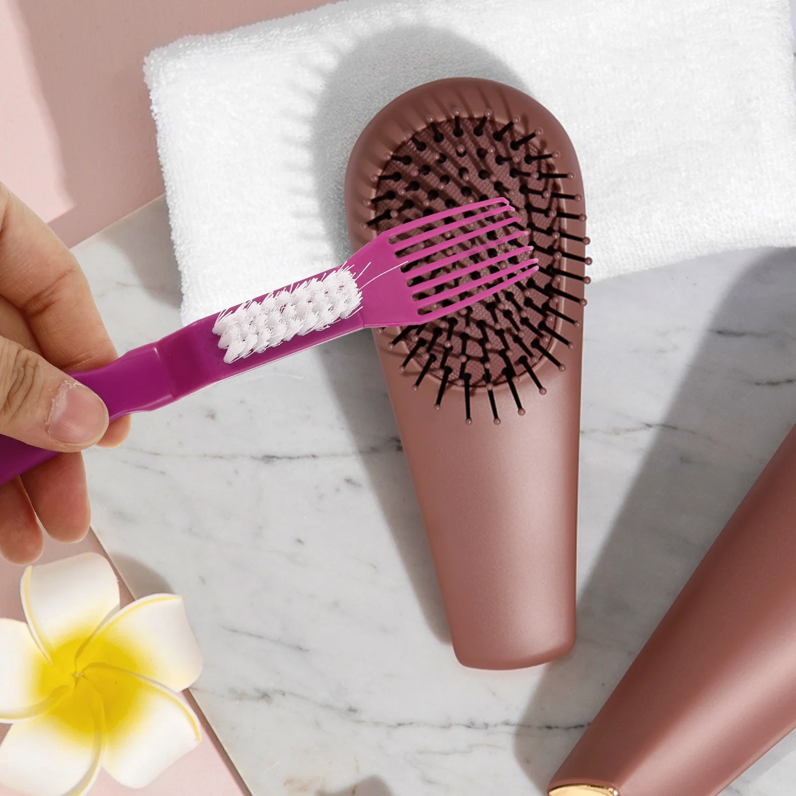 Spazzola per la pulizia del pettine dell'airbag Strumento per la pulizia della spazzola per capelli Portatile Facile da rimuovere scaglie Strumento per la pulizia della spazzola per capelli per la pulizia profonda del salone di casa