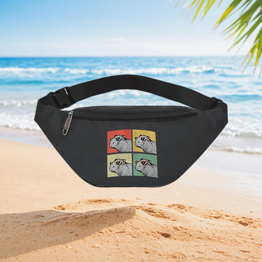 

Cool Capybara Sunglasses Pop Art Design Waist Backpack Crossbody Chest Bag Street Casual Sporty Fashionable Simple Unique Printe