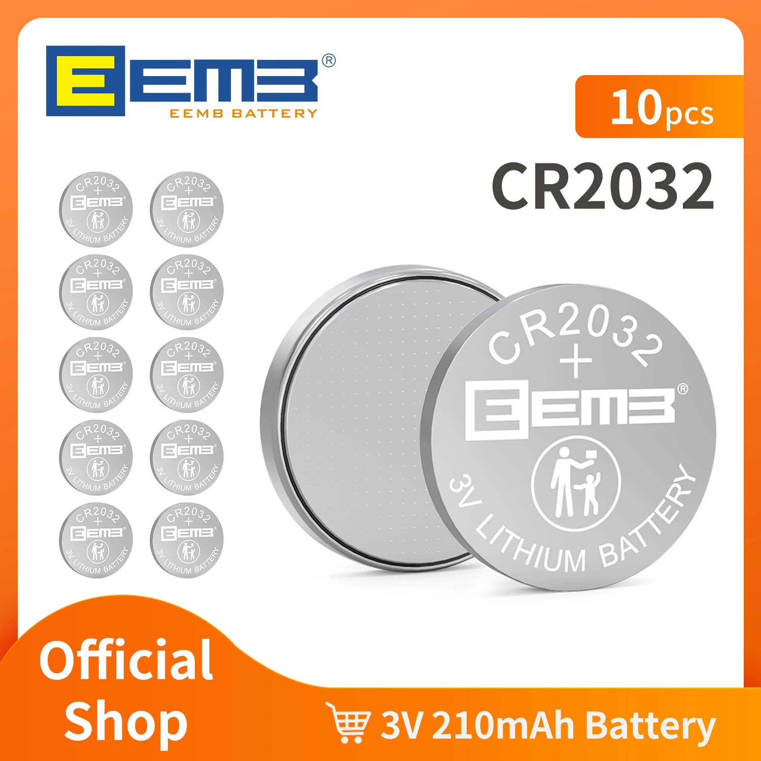 EEMB 10 шт. cr2032 3 в Кнопочная батарея cr2032 литиевая батарея DL2032 батарейки для телефона