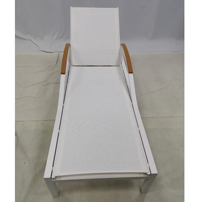 Outdoor Pool Sunbed Beach Garden Leisure Adjustable Relaxing Lounge Chair Aluminum Lounge Chair