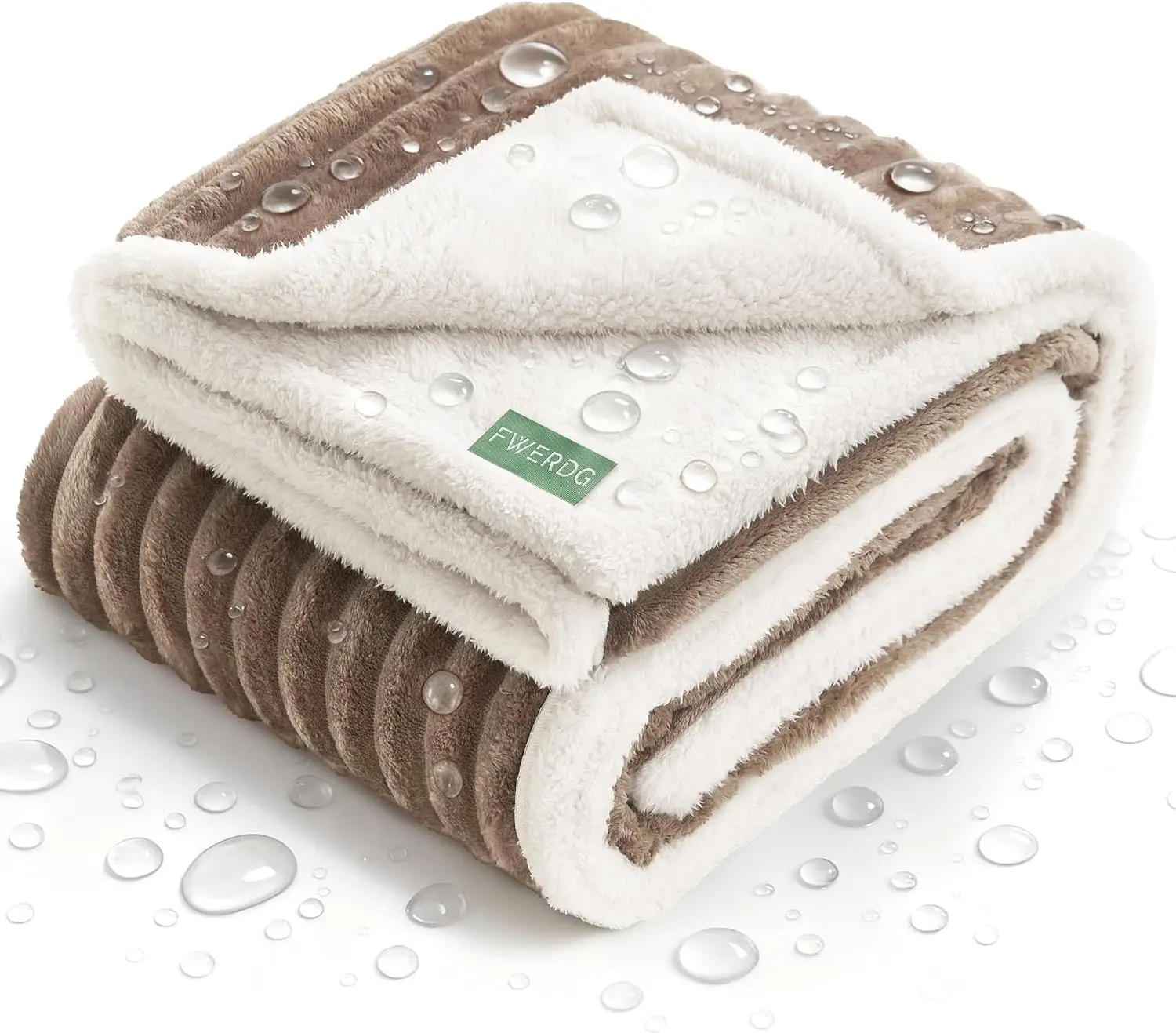 

Waterproof Dog Blanket 30'x40' - Washable Fleece Couch Protector for Indoor & Outdoor Use, Brown