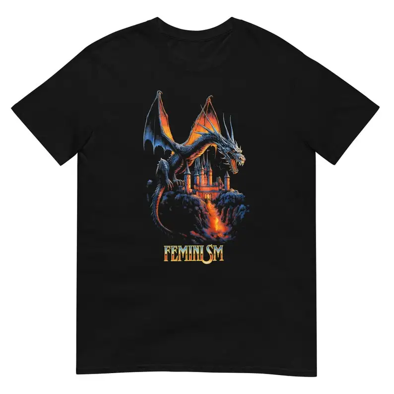 

Feminism Dragon Fantasy Shirt Combine Fun Printed Shirt Men's and Women's Short Sleeve T-Shirts