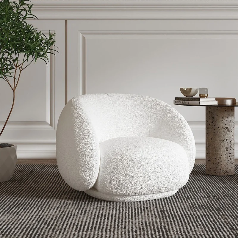 

Arc cloth art living room small room light luxury lamb cashmere modern simple white Nordic designer reception sofa chair