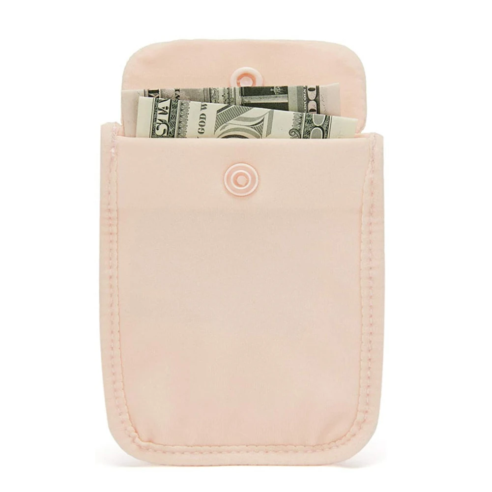 Cartera con sujetador oculto para mujer, sujetador de viaje de Color sólido, billetera con solapa, billetera de viaje secreta, cinturón de bolsillo para dinero, objetos de valor